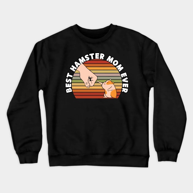 Retro Sunset Hamster Lover For Moms Crewneck Sweatshirt by JB.Collection